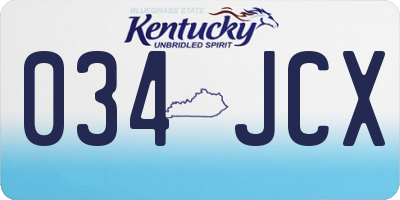 KY license plate 034JCX