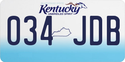 KY license plate 034JDB
