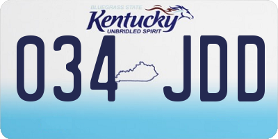 KY license plate 034JDD