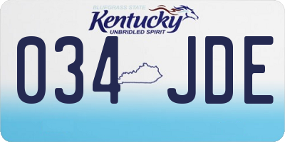 KY license plate 034JDE