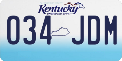 KY license plate 034JDM