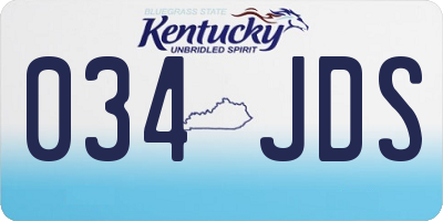 KY license plate 034JDS