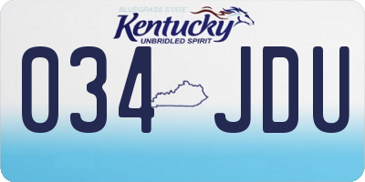 KY license plate 034JDU