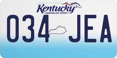 KY license plate 034JEA