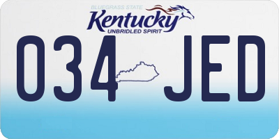 KY license plate 034JED