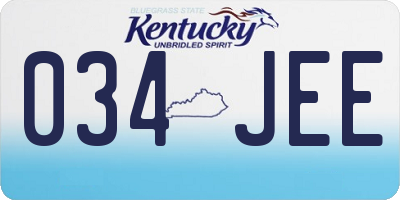 KY license plate 034JEE