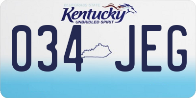 KY license plate 034JEG