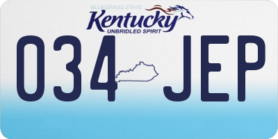 KY license plate 034JEP
