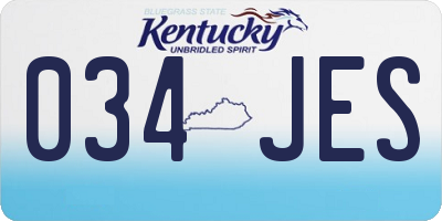 KY license plate 034JES