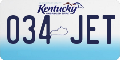 KY license plate 034JET