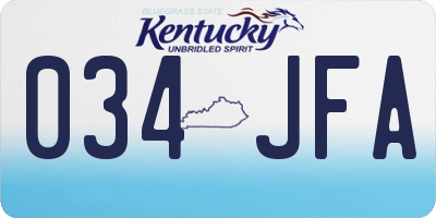 KY license plate 034JFA