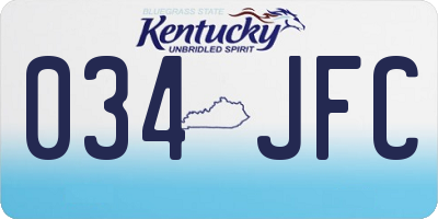 KY license plate 034JFC
