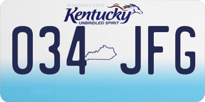 KY license plate 034JFG