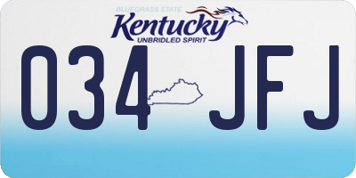 KY license plate 034JFJ