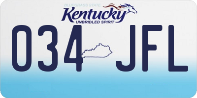 KY license plate 034JFL