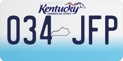 KY license plate 034JFP