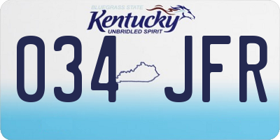 KY license plate 034JFR