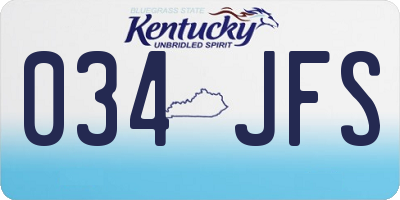 KY license plate 034JFS