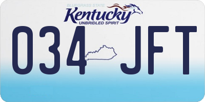 KY license plate 034JFT