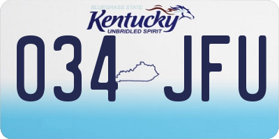 KY license plate 034JFU