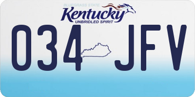 KY license plate 034JFV