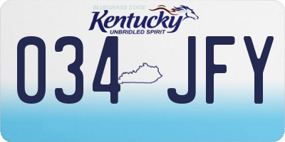 KY license plate 034JFY