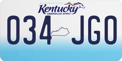 KY license plate 034JGO