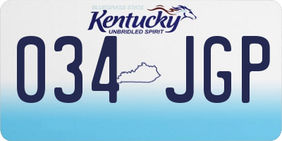 KY license plate 034JGP