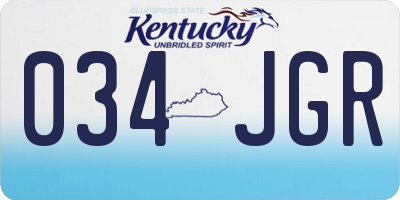 KY license plate 034JGR