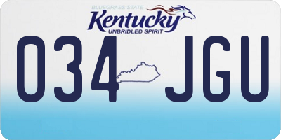 KY license plate 034JGU
