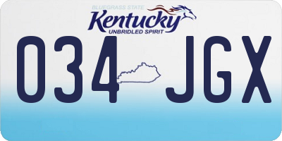 KY license plate 034JGX