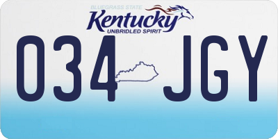 KY license plate 034JGY