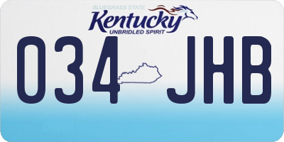 KY license plate 034JHB