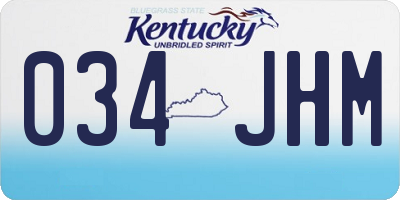 KY license plate 034JHM