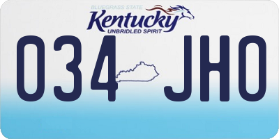 KY license plate 034JHO