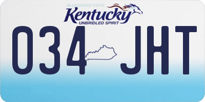 KY license plate 034JHT