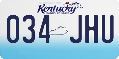 KY license plate 034JHU