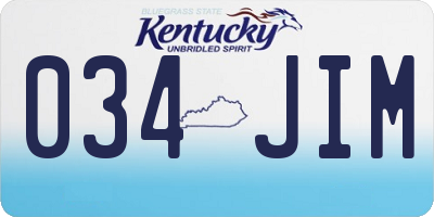 KY license plate 034JIM