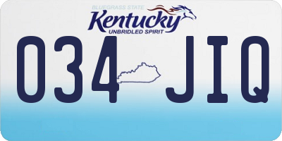 KY license plate 034JIQ