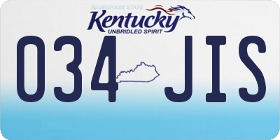 KY license plate 034JIS
