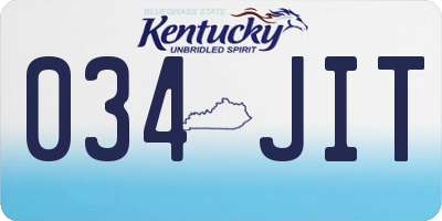KY license plate 034JIT