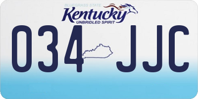 KY license plate 034JJC