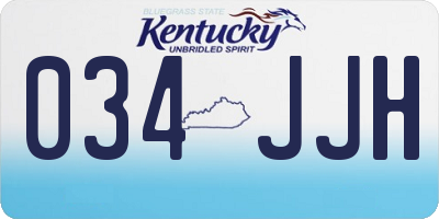 KY license plate 034JJH