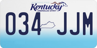 KY license plate 034JJM