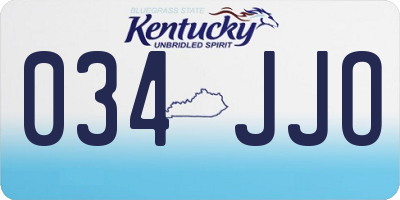 KY license plate 034JJO