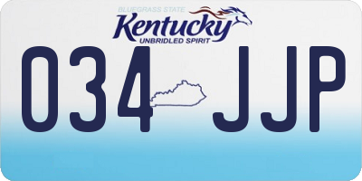 KY license plate 034JJP
