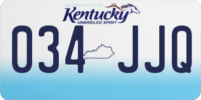 KY license plate 034JJQ