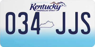 KY license plate 034JJS