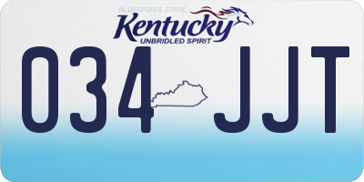 KY license plate 034JJT