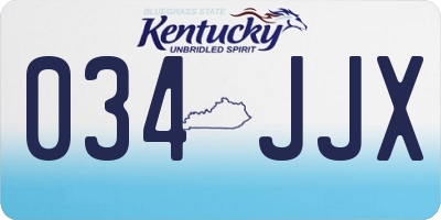 KY license plate 034JJX